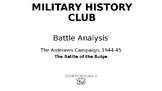 S3 MHC Battle Analysis - Battle of the Bulge (WW2), 1944