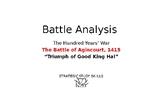 S3 MHC Battle Analysis of Agincourt (Hundred Years' War), 1415