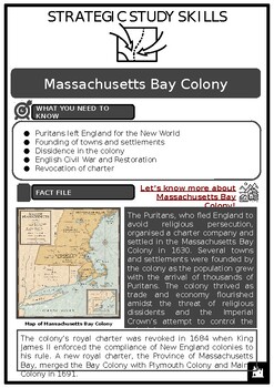 Preview of S3 Massachusetts Bay Colony Source Based Activities w/Answers