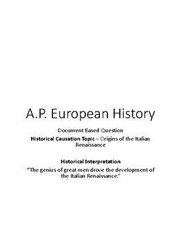 Preview of S3 Origins of Italian Renaissance - Historiography - DBQ