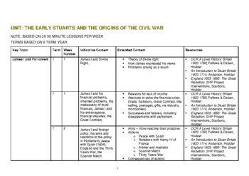 Preview of S3 The Early Stuarts and the Orgins of the English Civil War Thematic Unit Plan