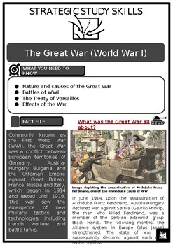 Preview of S3 The Great War (World War I) Source based activities w/answers