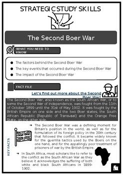 Preview of S3 The Second Boer War Source based activities w/answers