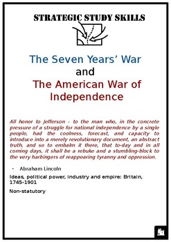Preview of S3 The Seven Years War and the American War of Independence Notes & Activites