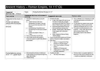 Preview of S3 Unit Plan - Roman Empire, 14-117 CE