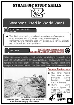 Preview of S3 Weapons of World War I Source Based Activities