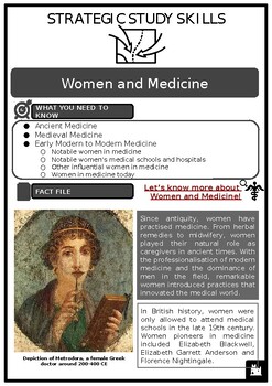 Preview of S3 Women and Medicine Source Based Activities w/Answers