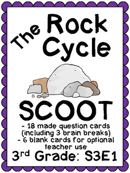 Preview of S3E1: 3rd Grade Science - Rock Cycle Scoot (with answer key)