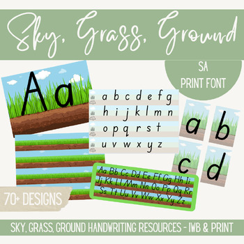 Preview of SA Print Sky, Grass, Ground Handwriting Bundle - IWB, Printable and More