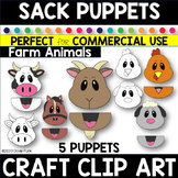 SACK PUPPET Craft Clipart FARM ANIMALS
