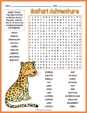 SAFARI ADVENTURE - AFRICAN ANIMALS Word Search Puzzle Work