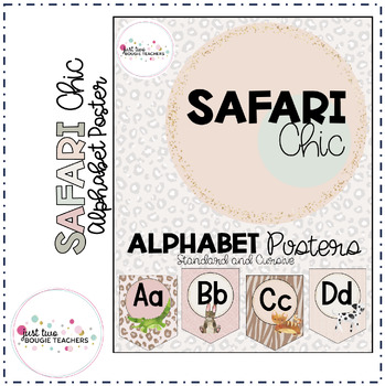 Preview of SAFARI CHIC NEUTRAL ALPHABET POSTERS