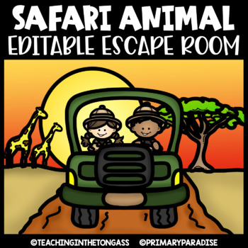 Preview of Safari Escape Room Math & ELA Printable Activities