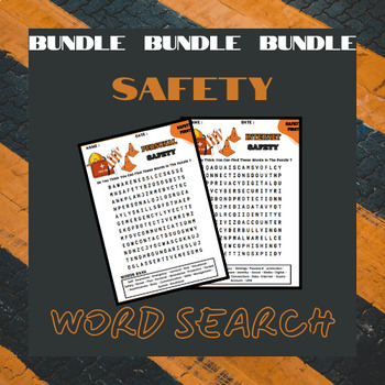 Preview of SAFETY Word Search Bundle Puzzles Worksheets (Activity)