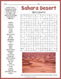SAHARA DESERT Word Search Puzzle Worksheet Activity
