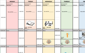 Preview of SAI, RSP, or 1 to 1 Flipchart Schedule - Editable