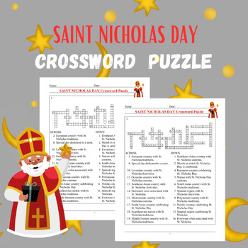 Preview of SAINT NICHOLAS DAY Crosword Puzzle Worksheet Activity