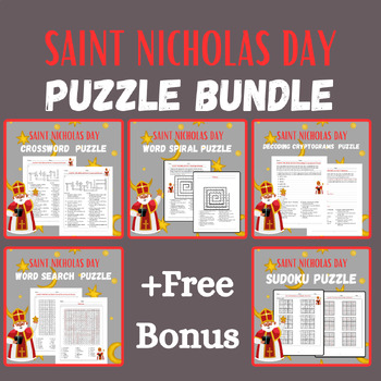 Preview of SAINT NICHOLAS DAY Puzzle Bundle - Extensive Worksheet + Free Bonus