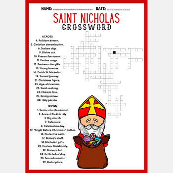 a visit from st nicholas crossword