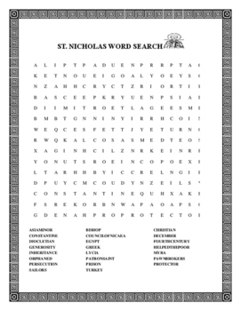 Preview of SAINT NICHOLAS WORD SEARCH