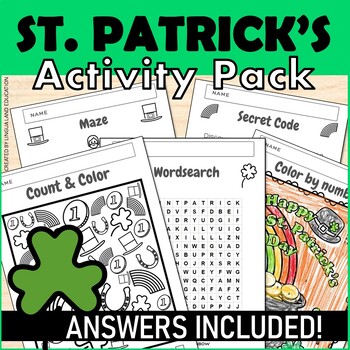 Preview of ST PATRICKS DAY ESL ACTIVITY PACK *Updated* Early Finishers ISPY Wordseach