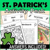 ST PATRICKS DAY ESL ACTIVITY PACK *Updated* Early Finisher