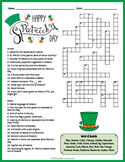 SAINT PATRICK'S DAY Crossword Puzzle Worksheet - 3rd, 4th,