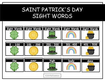 Preview of SAINT PATRICK'S DAY SIGHT WORD BUNDLE 0-500