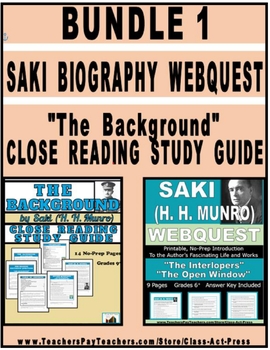 Preview of SAKI (H. H. MUNRO) BUNDLE 1| Webquest Bio | Study Guide "The Background"