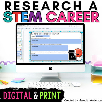Preview of Career Exploration Worksheets for STEM Jobs Research Project