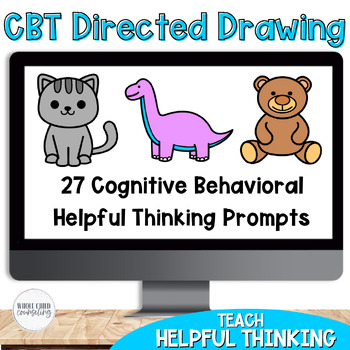 Preview of CBT Guided and Directed Drawing Set 1 Cognitive Behavioral Therapy Art Activity