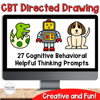 Preview of CBT Guided and Directed Drawing Set 2 Cognitive Behavioral Therapy Art Activity