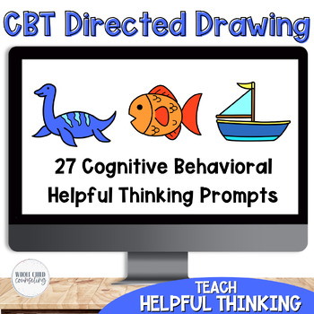 Preview of CBT Guided and Directed Drawing Set 3 Cognitive Behavioral Therapy Art Activity