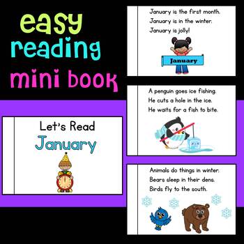 Preview of SALE : Easy Reading Mini Book - January Sentences (1)