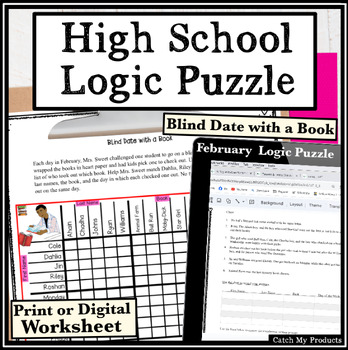 Preview of Valentine's Day Logic Puzzle or February Brain Teaser Print or Digital Worksheet