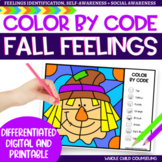 Fall Scarecrow Feelings Color by Code Digital and Print Em