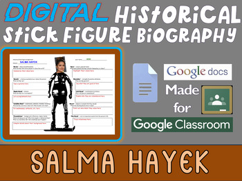 Preview of SALMA HAYEK Digital Historical Stick Figure Biographies  (MINI BIO)