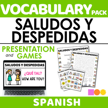 Preview of SALUDOS Y DESPEDIDAS Vocabulary Game Pack - Word Search, Crossword & Bingo