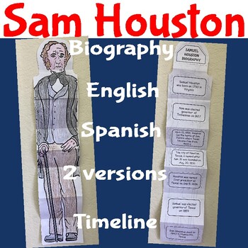 Preview of SAM HOUSTON - BIOGRAPHY FOLDABLE - English and Spanish
