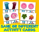 SAME & DIFFERENT PHOTO TASK CARDS autism aba speech therap