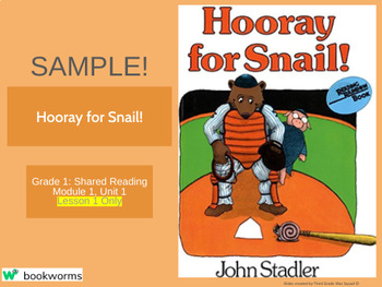 Preview of SAMPLE 1st Grade Shared Reading Google Slides- Bookworms Supplement