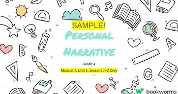 Preview of SAMPLE 4th Grade ELA Google Slides- Bookworms Supplement