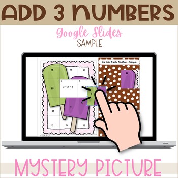 Preview of SAMPLE - Adding 3 Numbers GOOGLE Slides Activity