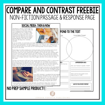Preview of SAMPLE Non-Fiction Compare & Contrast Passages | Reading Comprehension
