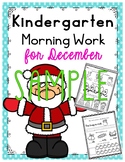 SAMPLE December {Christmas} Morning Work Kindergarten