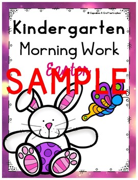 Preview of SAMPLE Easter-March/April Morning Work or Homework for Kindergarten