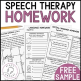 Articulation, Language, and Social Language Homework Works