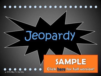 Preview of SAMPLE Lewis & Clark Jeopardy