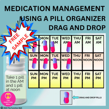 Preview of SAMPLE Medication Management - Using a Pill Organizer - Adults - Drag and Drop