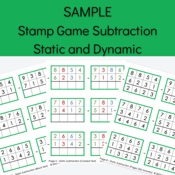 Preview of SAMPLE Subtraction Stamp Game Static and Dynamic
